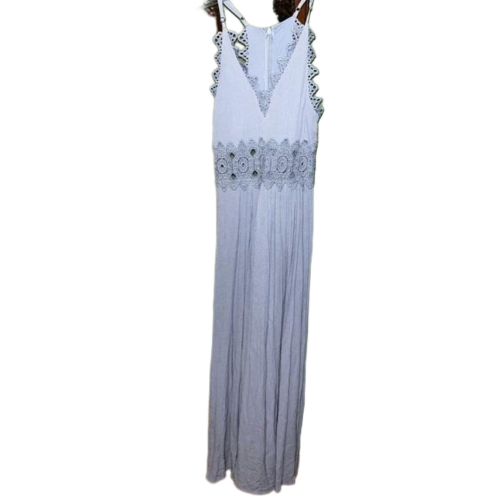 Lulu’s This is Love Sky Blue Lace Cutout • maxi dress • lace • sundress - Picture 5 of 11